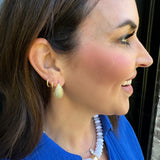 Pave Diamond Small Gold Teardrop Earrings