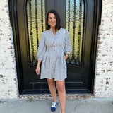 Annaleigh Stripe Dress in Indigo