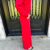 Spanx AirEssentials Wide Leg Track Pant in Red