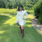 Oversized Collar Mini Dress in Ivory