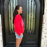 Lulu Mac Red Sweatshirt with Pink Gingham