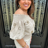 Leah Seaside Beads Top