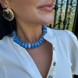 Clear & Gold Big Square Ice Earrings