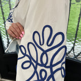 Soutache Contrast Detail Puff Sleeve Blouse in Ivory