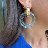 Blue & Gold Acrylic Earrings