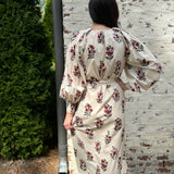 Franny Floral Dress in Ecru