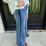 Bayeas New York Mid Rise Wide Leg Jean in Trappist