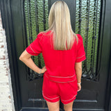 Patriotic Top & Skort Set in Red