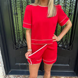 Patriotic Top & Skort Set in Red