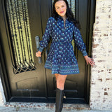 The Maya Dress in Floral Foulard Blue