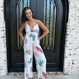 Seascape Crepe Jumpsuit