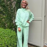 Lulu Mac Mockneck Terry Cloth long sleeve in Mint