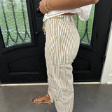 Grommet Waist Patched Wide Leg Jeans