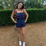 Seeing Stars Romper in Navy