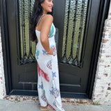 Seascape Crepe Jumpsuit