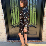 Mary Square Mistflower Dress in Black