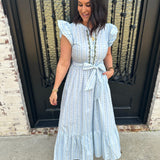 Karlie Floral Ric Rac Trim Maxi Dress