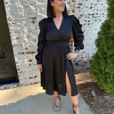 Claudia Front Slit Midi Dress