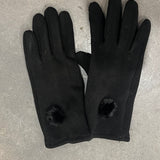 Chic Touchscreen Tech Gloves with Fur Ball - Multiple Colors Available