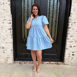 Kinsley Mini Dress in Light Blue