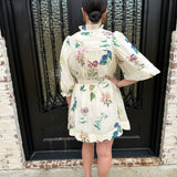 Mokie Floral Tie Dress in Cream
