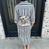 Vilagallo Dolce Scene Stripe Midi