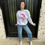 Vintage Santa Blowing Pink Bubble Gum Crewneck