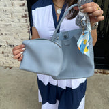 The Leather Bucket Bag in Blue
