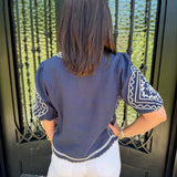 Melissa Nepton Nina Blouse in Navy