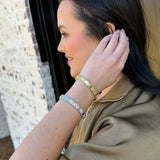 Diamond Clover Perlee Cuff Bracelet in Gold and Silver