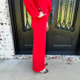 Spanx AirEssentials Wide Leg Pant in Red