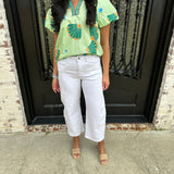 Tractr High Rise Barrel Crop in White