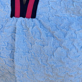 Anne Michael Stripe Accent V-Neck Textured Top