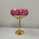 Colorful Frosted Martini Gold Trimmed Gilded Coupes