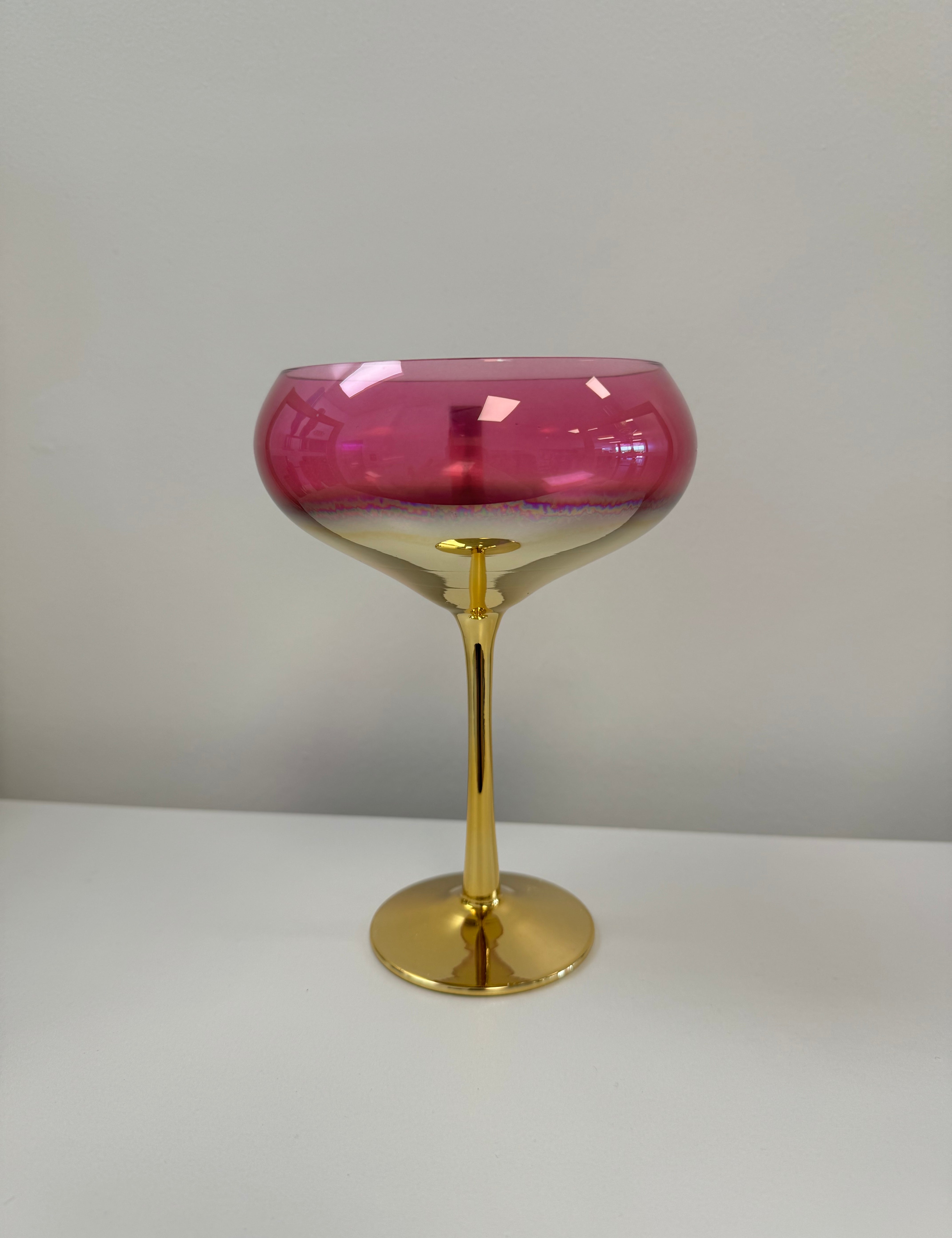 Colorful Frosted Martini Gold Trimmed Gilded Coupes