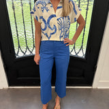 Maude Zia Blouse in Blue Fresco