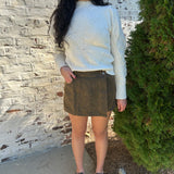 Max Faded Denim Wrap Skort in Taupe