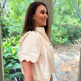 Winnie Button Top in Ecru