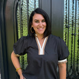 Raley V Neck Top in Black