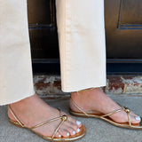 Dolce Vita Kenley Sandals in Distressed Gold