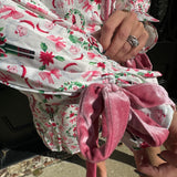 Christmas Satin PJ Set in Pink