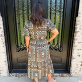 Combo Dress in Brown