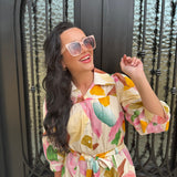 DIFF Thea Sunglasses in Nude + Brown Gradient