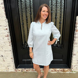 Lainey Sunshower Dress in Seersucker Seafoam