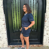 Patriotic Top & Skort Set in Navy