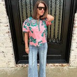 Maude Raya Top in Emerald Blush