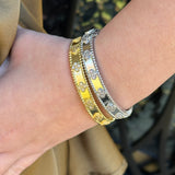 Diamond Clover Perlee Cuff Bracelet in Gold and Silver