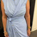 Donna Chambray Wrap Maxi Dress
