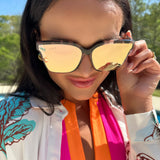 Diff Meredith II Himalyan Tortoise Taupe Mirror Sunglasses