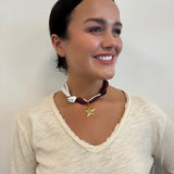 Scarf Necklace with Star Charm